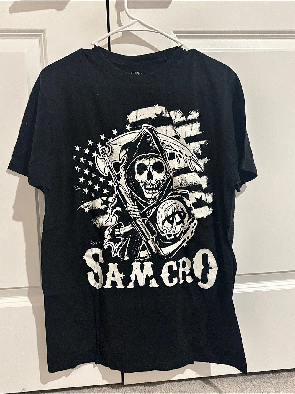 Sons of Anarchy SAMCRO Grim Reaper American Flag Graphic T-Shirt Tee